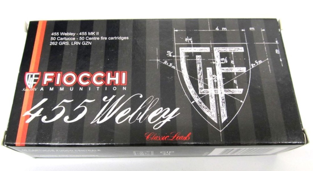 FIOCCHI CARICHE 455 WEBLEY 262 GRS