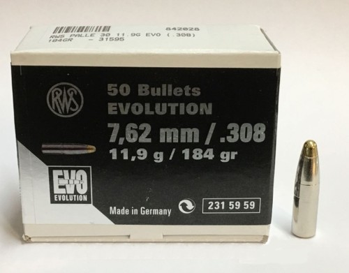 RWS PALLE 7,62 EVO C30 GR 184