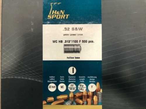 H&N PALLE PIOMBO CAL32 LWC 100 GR