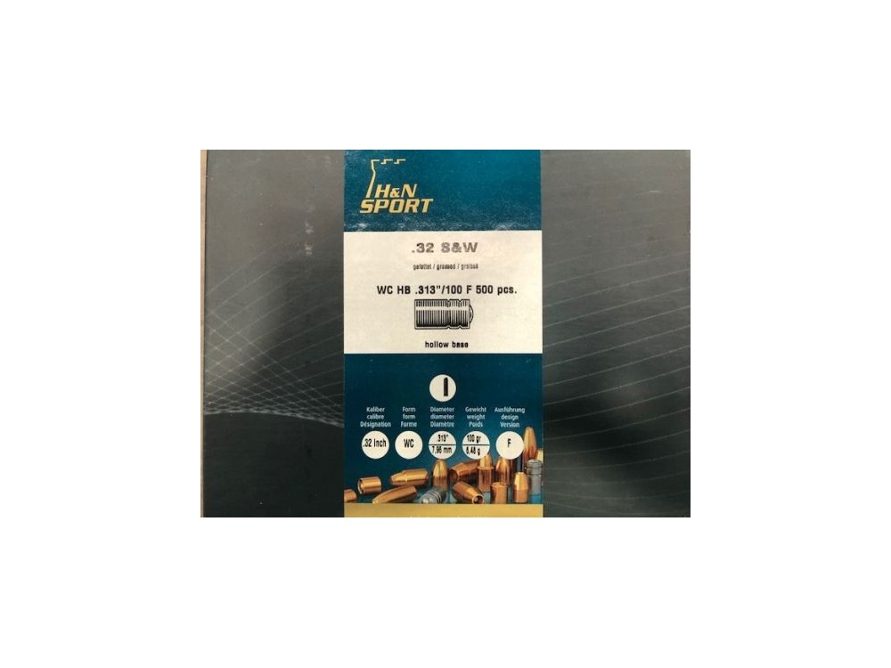 H&N PALLE PIOMBO CAL32 LWC 100 GR