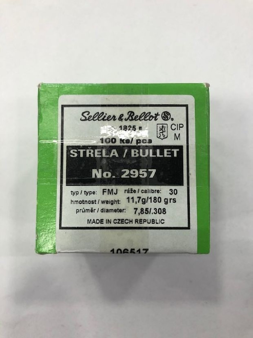 SELLIER &B PALLE C30 GR 180 FMJ