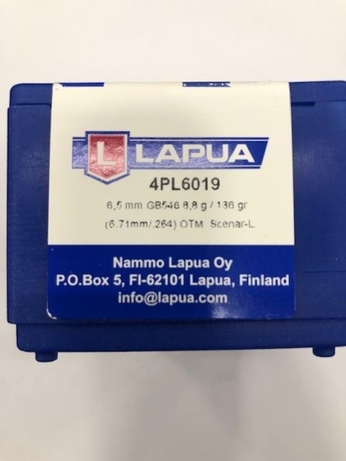 LAPUA PALLE C6,5MM 136GR SCENAR