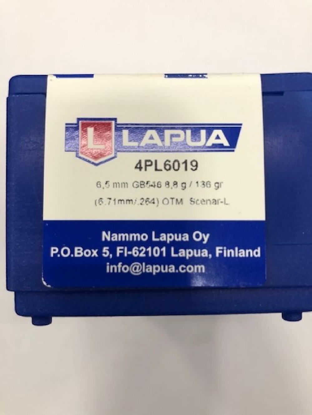 LAPUA PALLE C6,5MM 136GR SCENAR