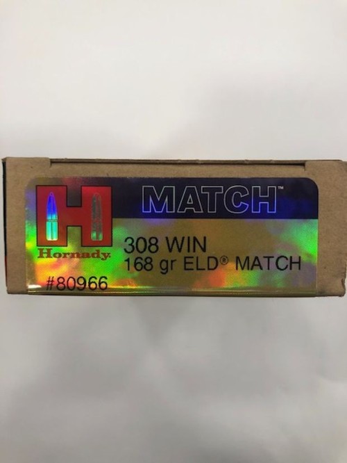 HORNADY CARICHE 308 WIN 168 GR