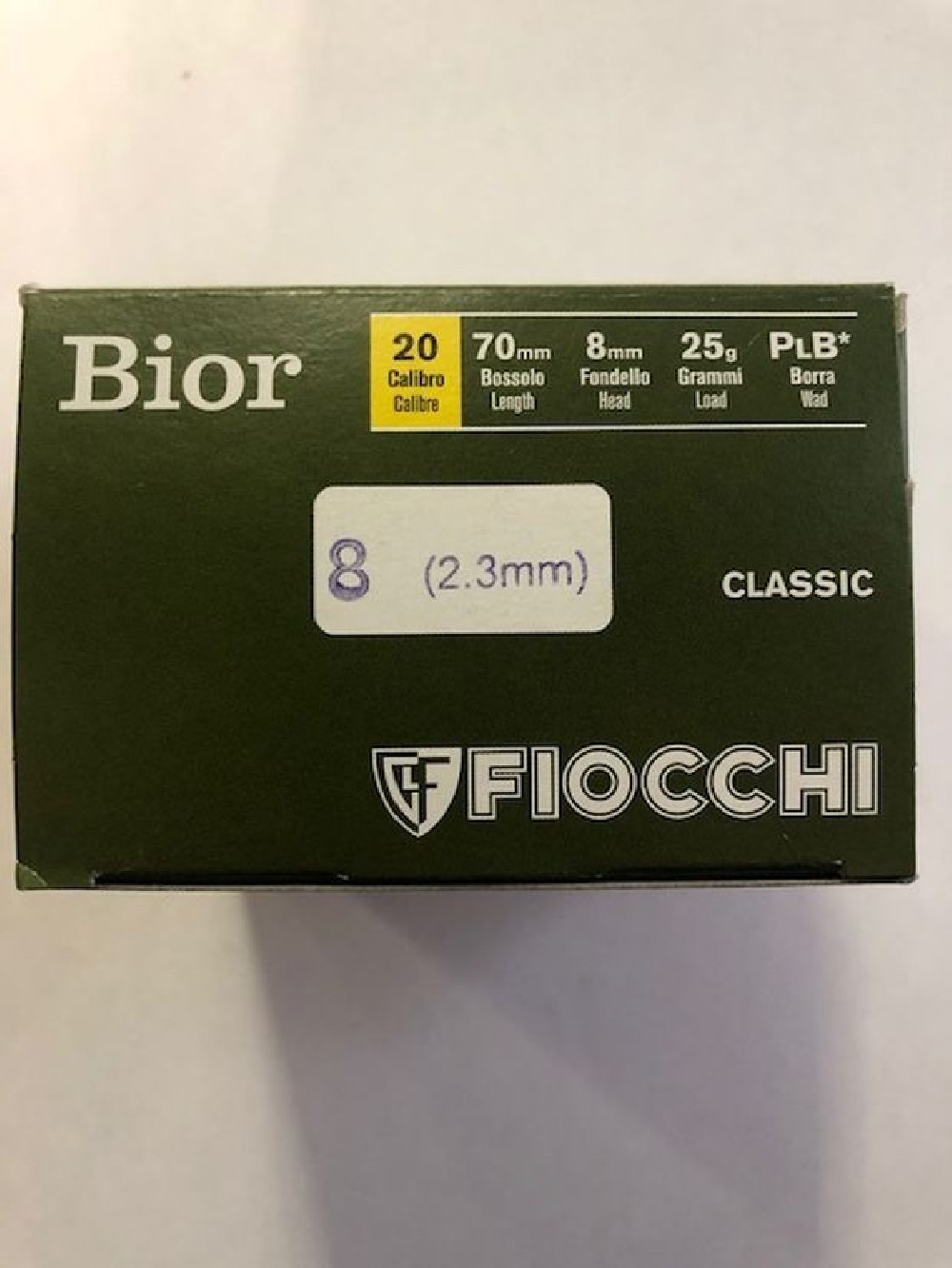 FIOCCHI CART BIOR C20 PB 8 PALLINI