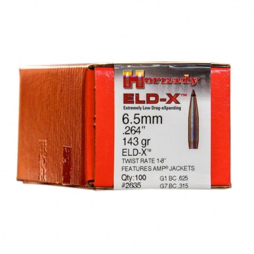 HORNADY PALLE 6,5 MM ELD X GR 143
