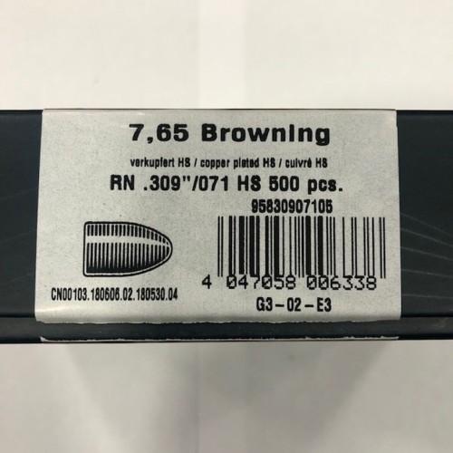 HN PALLE RAM 7,65 GR 71 CAL32 AUTO