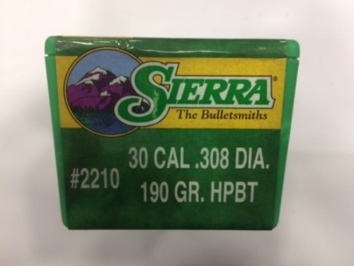 SIERRA PALLE CAL 30 190 GR HPBT