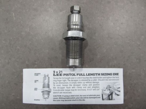 LEE 1 DIES STEEL RESIZER 9X21