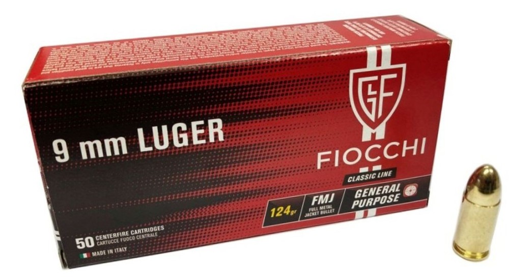 FIOCCHI CARICHE 9LUGER FMJ GR 124