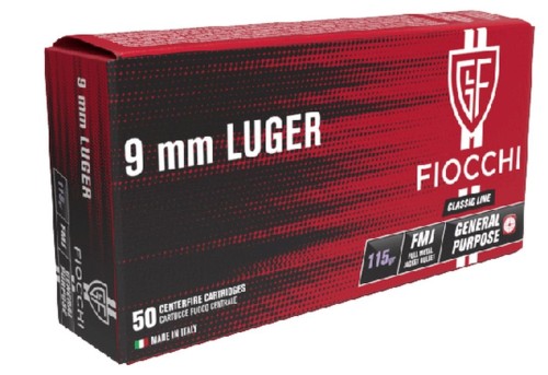 FIOCCHI CARICHE 9LUGER FMJ GR 115