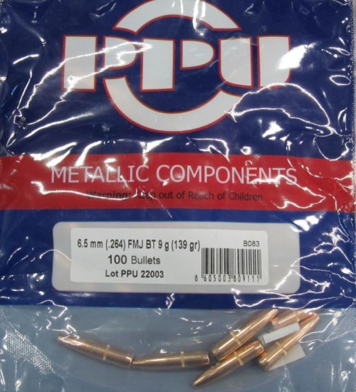 PPU PALLE FMJBT 6,5MM GR139 DIA 264