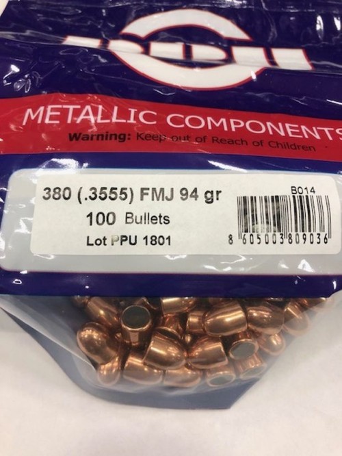 PPU PALLE 380 GR 94 FMJRN QT100