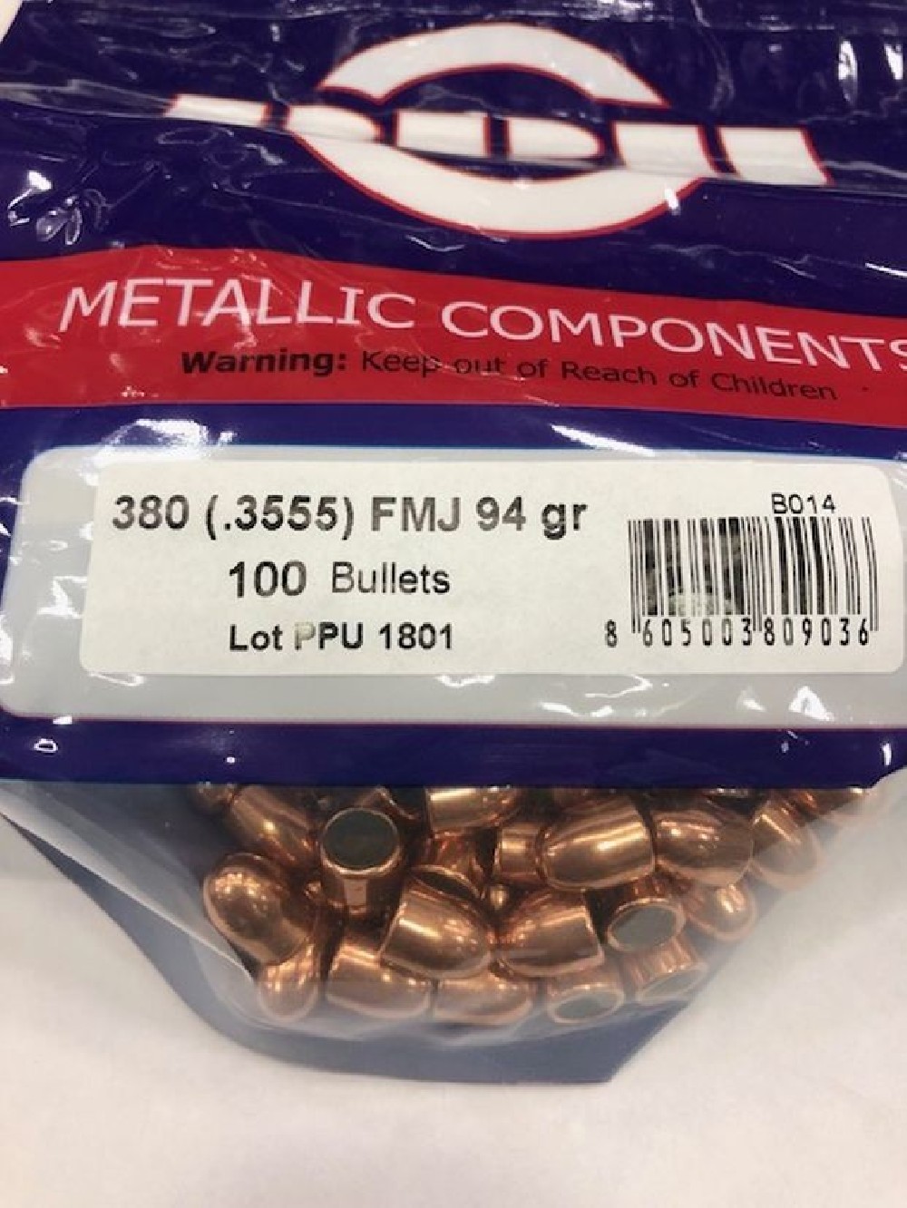 PPU PALLE 380 GR 94 FMJRN QT100