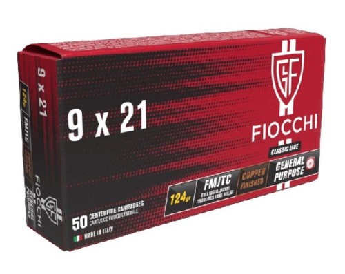 FIOCCHI CARICHE 9X21 FMJTC 124 GR