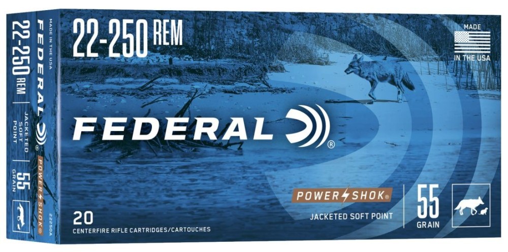 FEDERAL CARICHE 22-250 GR 55 QT 20