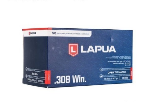 LAPUA CARICHE 308 WIN 167 GR