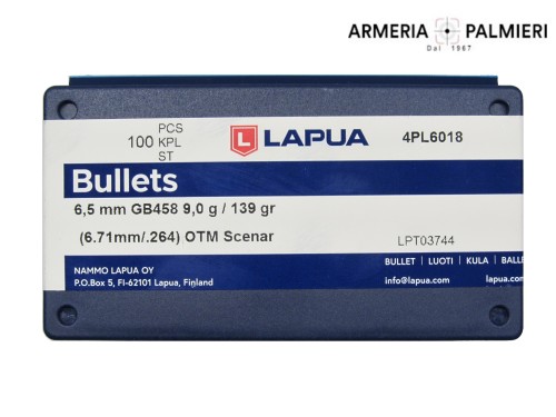 LAPUA PALLE 6,5MM 139GR OTM SCENAR