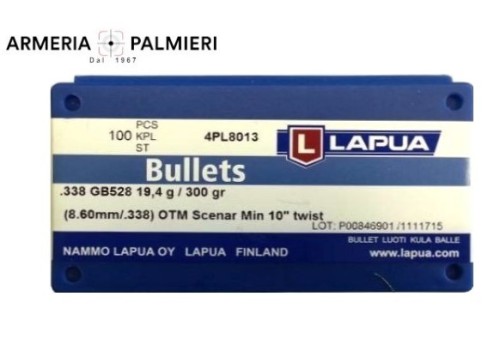 LAPUA PALLE CAL 338 OTM 300 GR