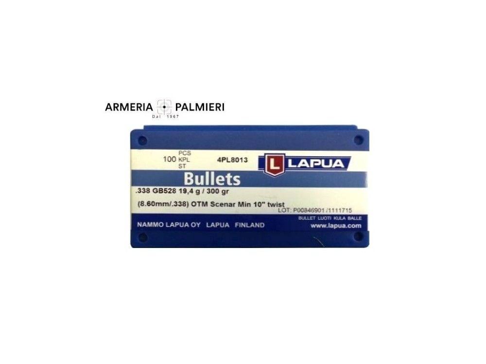 LAPUA PALLE CAL 338 OTM 300 GR