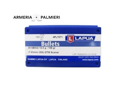 LAPUA PALLE CAL30 185GR SCENAR L