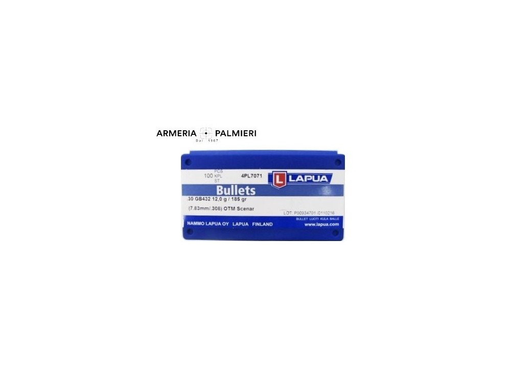 LAPUA PALLE CAL30 185GR SCENAR L