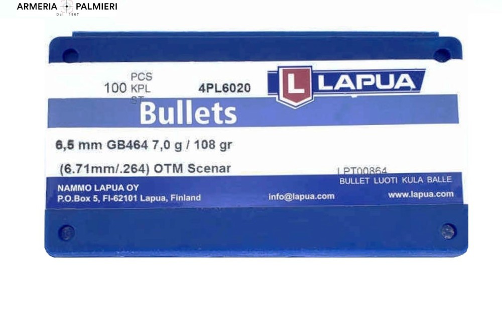 LAPUA PALLE C 6,5MM 108GR SCENAR L