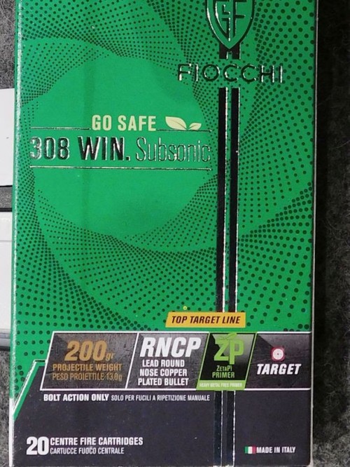 FIOCCHI CARICHE 308 WIN SUBS 200 GR