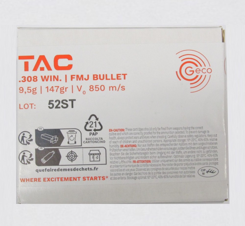 GECO CARICHE 308 WIN 147 GR