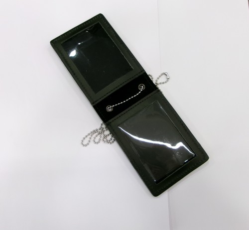 VEGA PORTAPLACCA PELLE VERT NERO