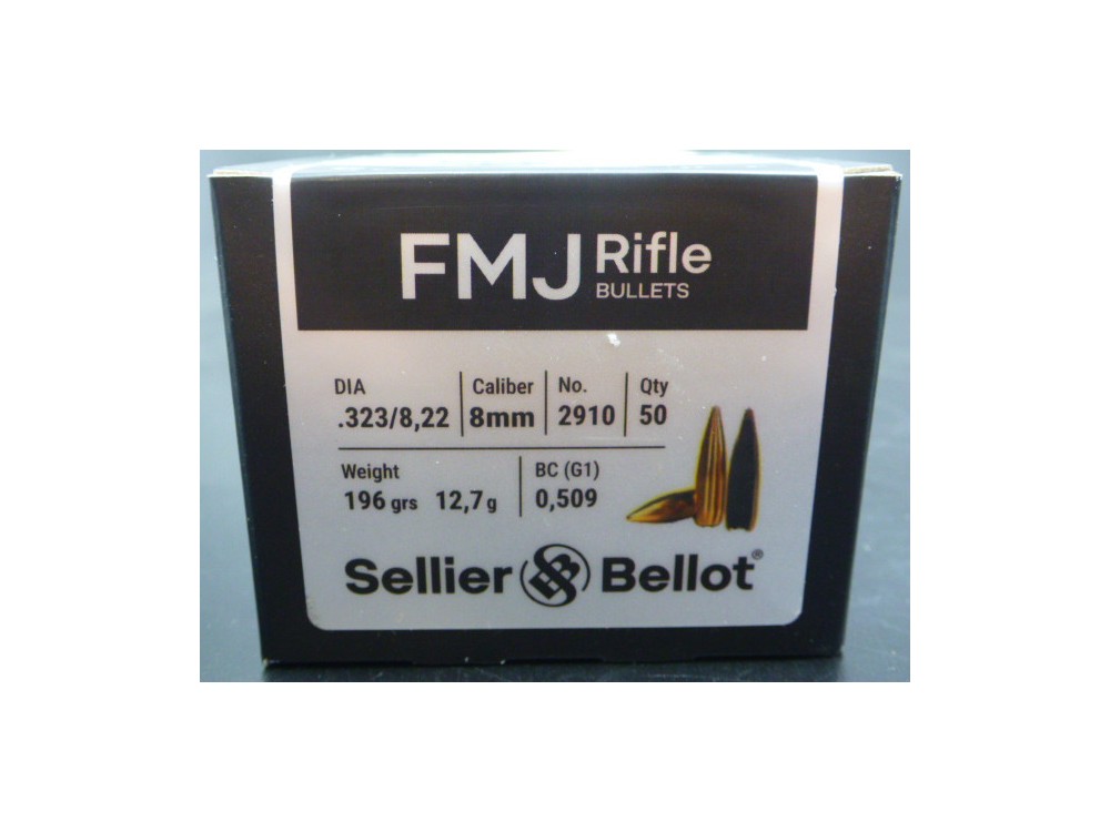 SELLIER &B PALLE CAL8MM GR 196 FMJ