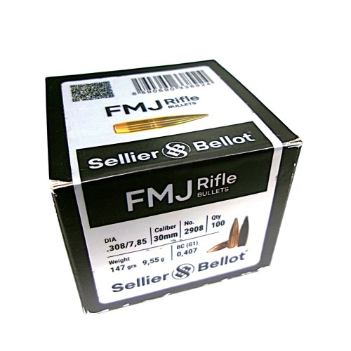 SELLIER &B PALLE CAL 30 GR 147 FMJ