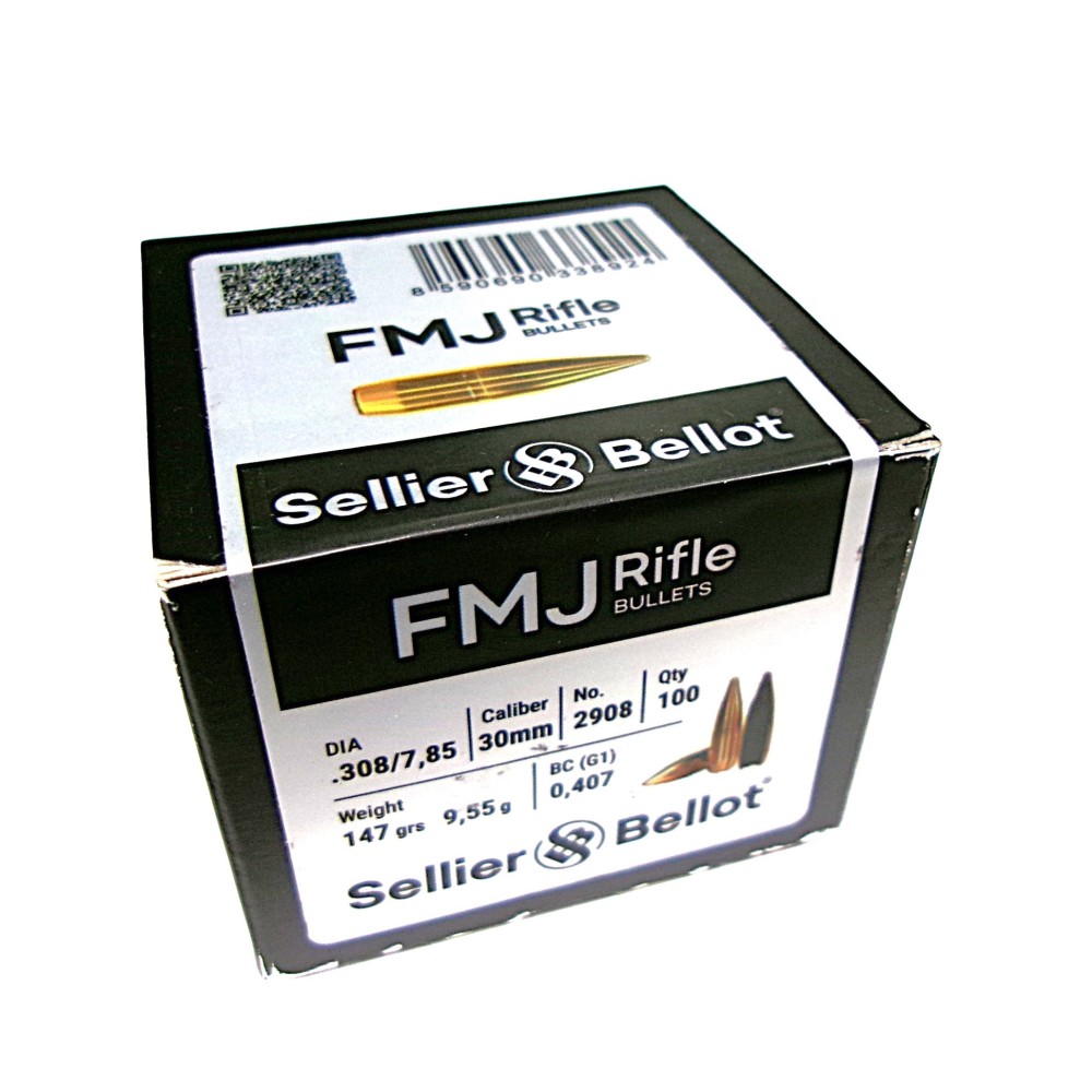 SELLIER &B PALLE CAL 30 GR 147 FMJ
