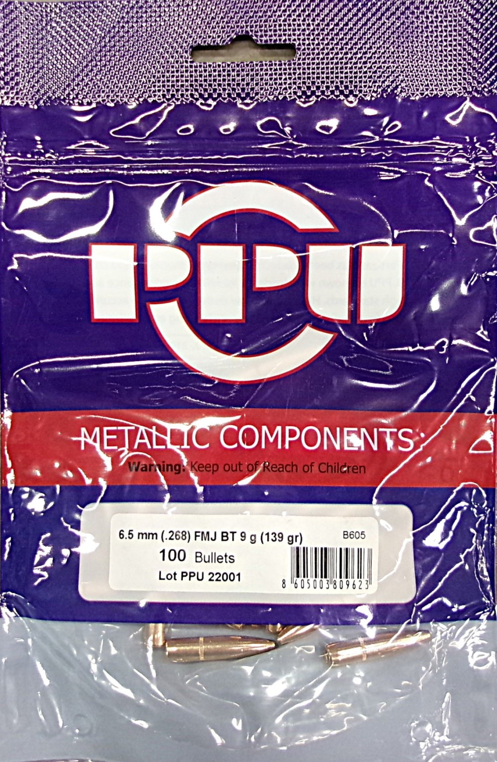 PPU PALLE 6,5MM 139GR FMJBT DIA 268