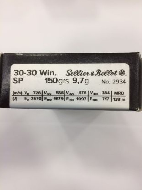 S&B CARICHE 30-30 WIN 150 GR