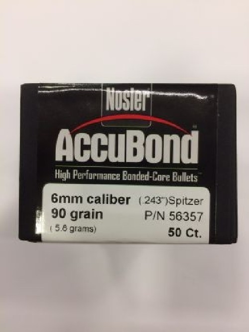 NOSLER ACCUBOND PALLE CAL 6MM GR90