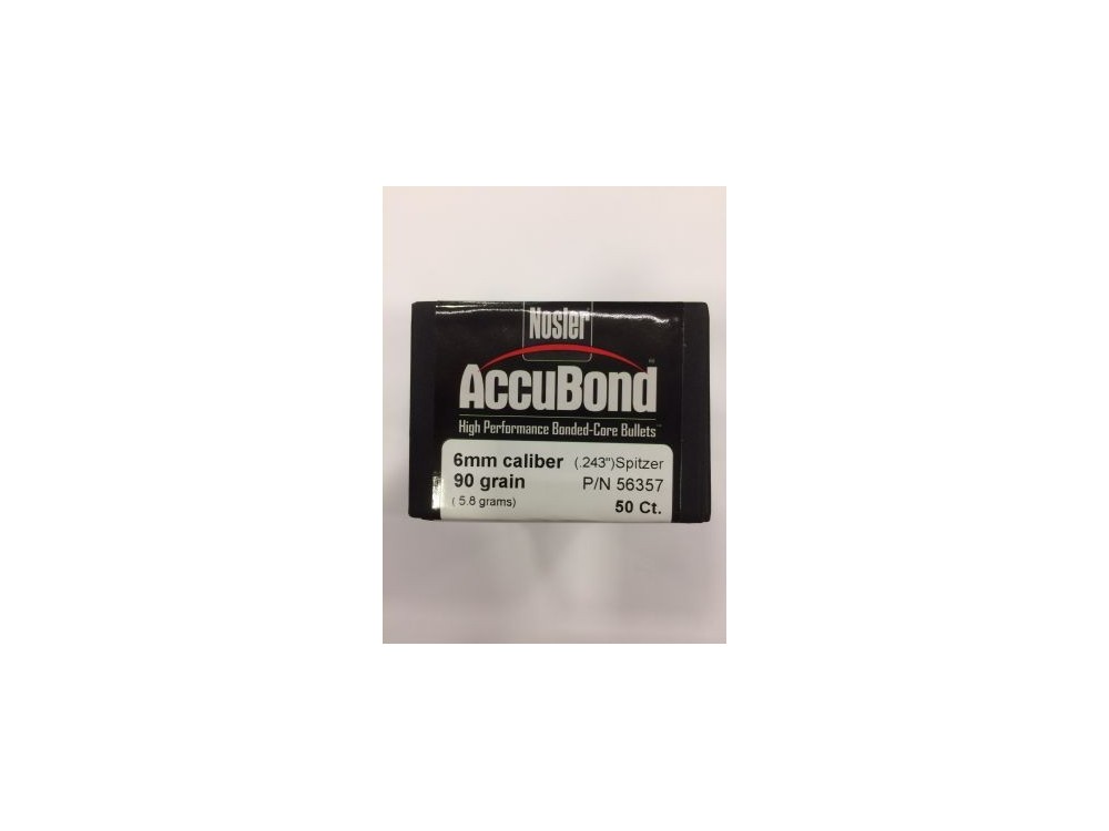 NOSLER ACCUBOND PALLE CAL 6MM GR90