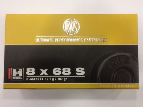 RWS CARICHE 8 X 68 S HM 187 GR
