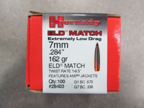 HORNADY PALLE 7MM ELD MATCH 162 GR