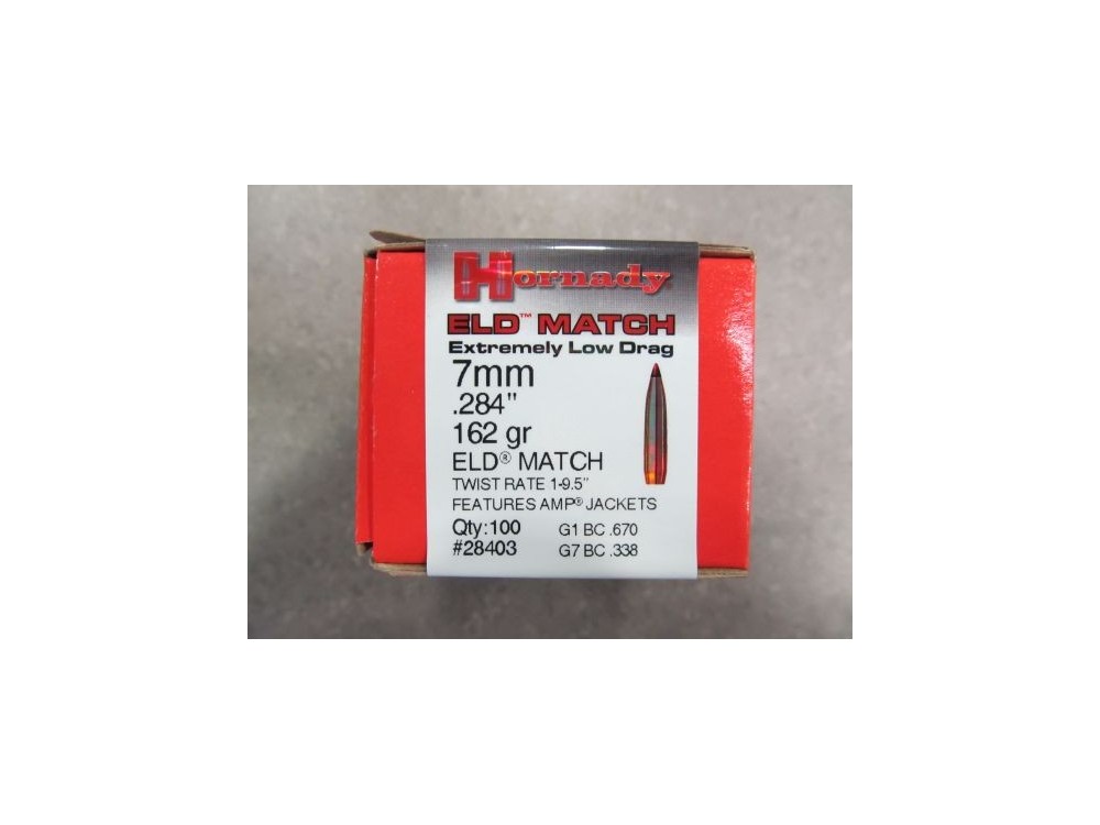 HORNADY PALLE 7MM ELD MATCH 162 GR