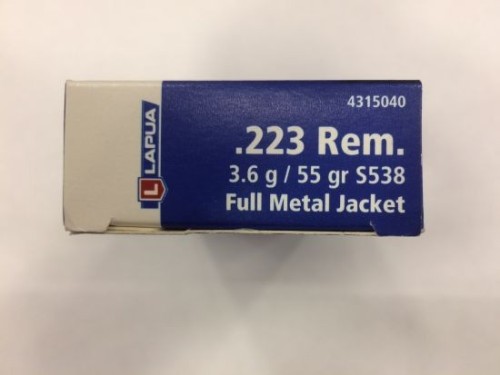 LAPUA CARICHE 223 REM FMJ 55