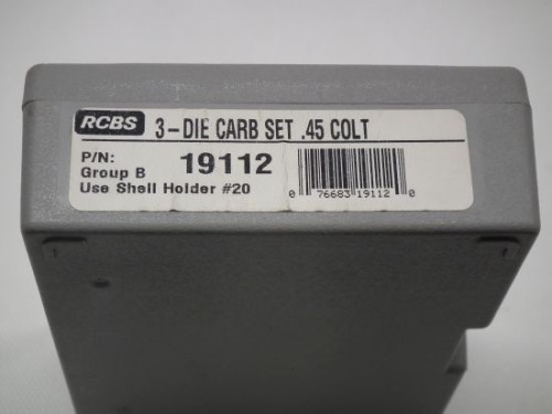 RCBS 3 DIE SET CAL 45 COLT CARBIDE