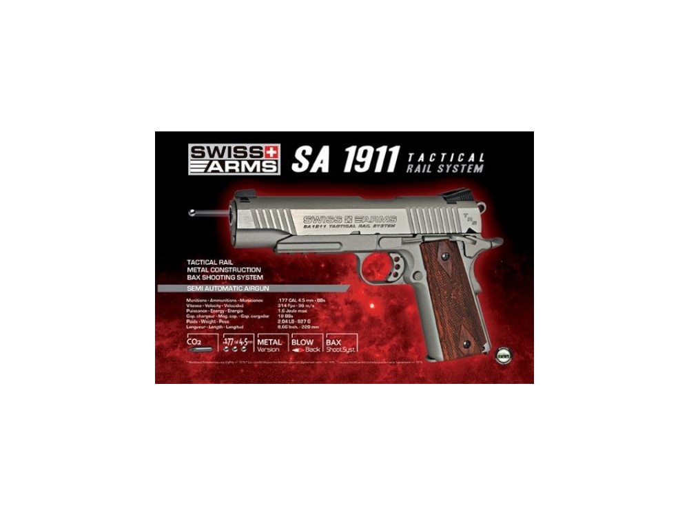 SWISS ARMS PISTOLA LIB V 1911 INOX