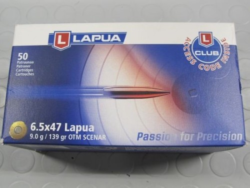 LAPUA CARICHE 6,5 X 47 LAPUA 139 GR