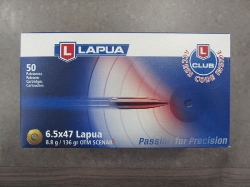 LAPUA CARICHE 6.5 X 47 LAPUA 136 GR