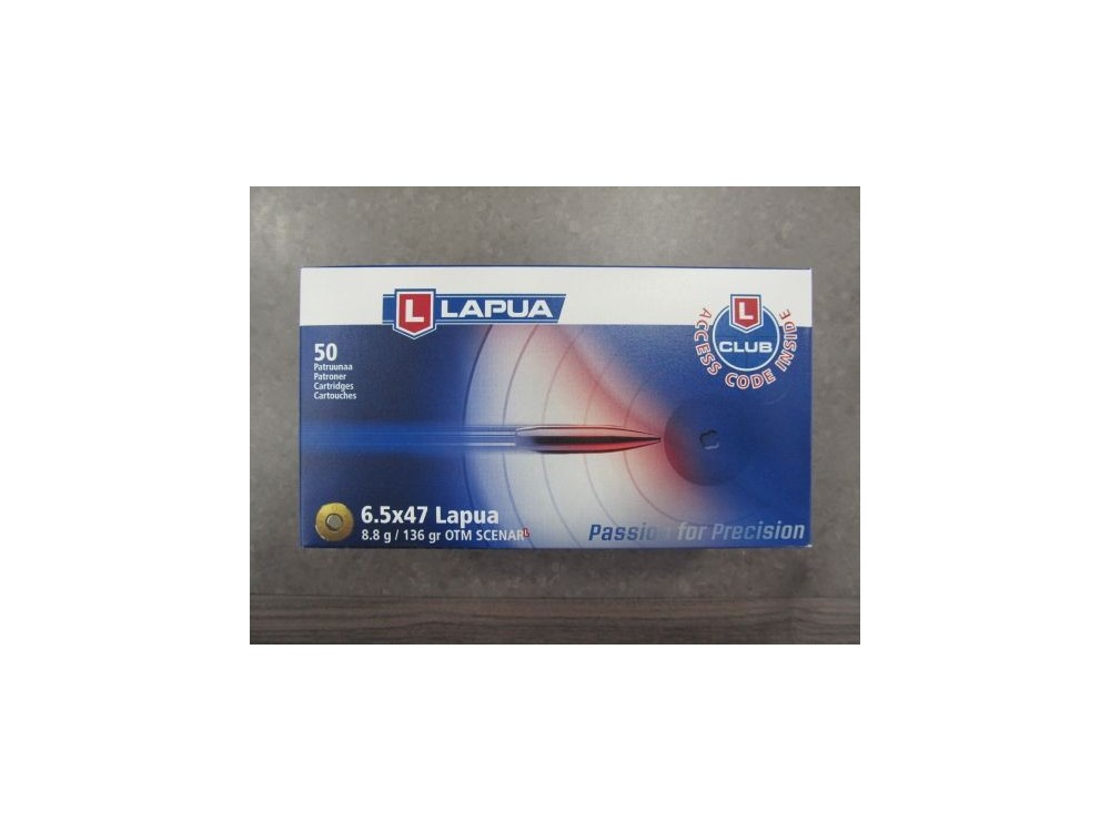 LAPUA CARICHE 6.5 X 47 LAPUA 136 GR