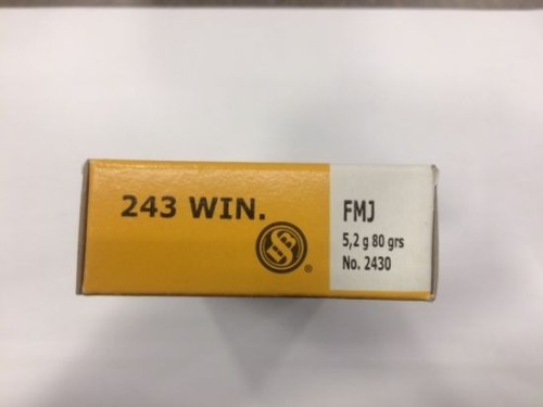 S&B CARICHE CAL 243 WIN FMJ 80 GR