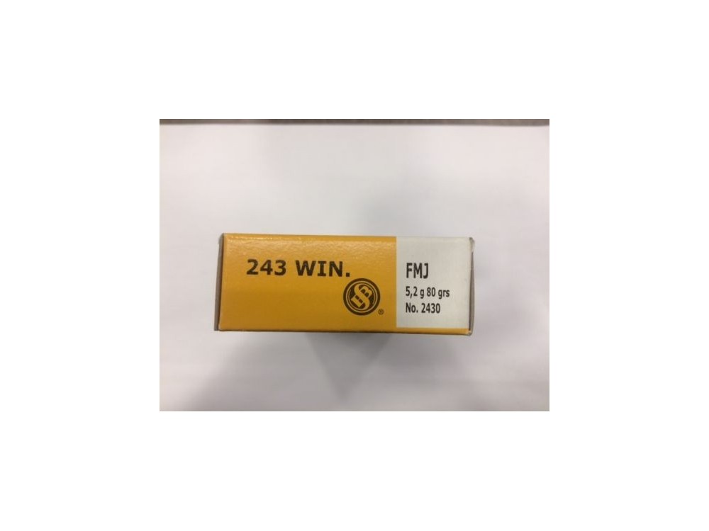 S&B CARICHE CAL 243 WIN FMJ 80 GR