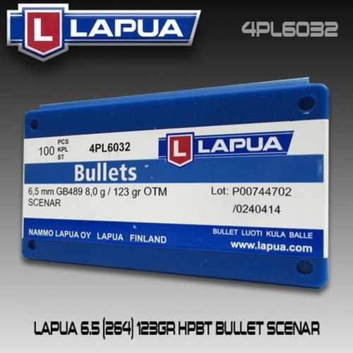 LAPUA PALLE C6,5MM 123GR SCENAR L