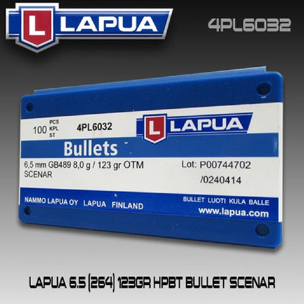 LAPUA PALLE C6,5MM 123GR SCENAR L
